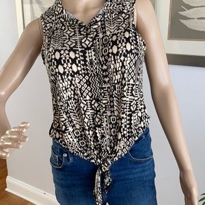 Sheer back tie front top size Medium